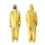 汉盾劳保批发 HD-BP618 黄色带帽连体式工业防化服