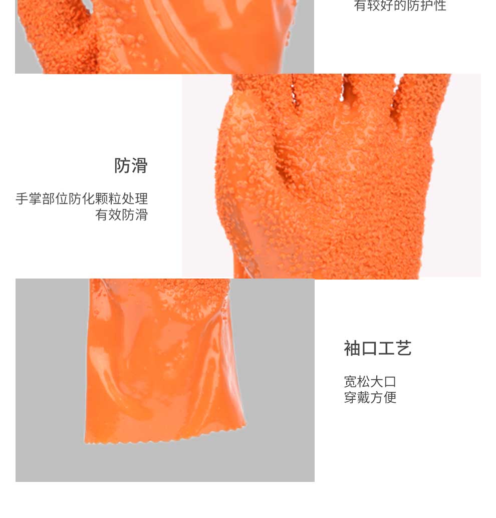 汉盾 HD-GP6010 PVC颗粒耐油耐磨防滑防化手套